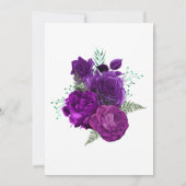 紫と緑の水カラーフローラ婚約パーティ 招待状 (裏面)