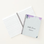 紫と緑の水彩画の葉 ノートブック (内部)