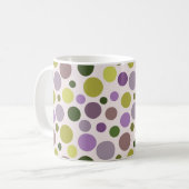 紫と緑の水玉模様 コーヒーマグカップ (正面左)