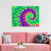 紫と緑の絞り染め24"x18"アート キャンバスプリント (インサイチュ (リビング))