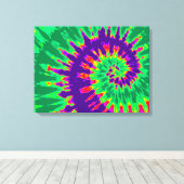 紫と緑の絞り染め キャンバスプリント (インサイチュ (ウッドフロア))
