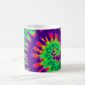 紫と緑の絞り染め コーヒーマグカップ (中央)