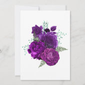 紫と緑の花のカップルシャワー招待状 招待状 (裏面)