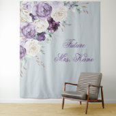 紫と緑の花のモダンな結婚式 タペストリー (インサイチュ)