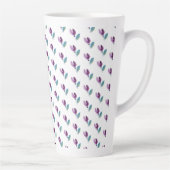 紫と緑の花の水彩画ハンドペイント カフェラテマグ (右)