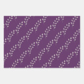 紫と緑の花柄ラッピングシート ラッピングペーパーシート (正面2)