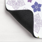 紫と緑の花柄 マウスパッド (コーナー)