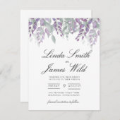 紫と緑の藤とユーカリ救ス エンクロージャーカード (正面/裏面)