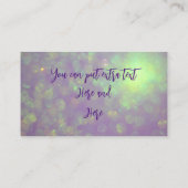 紫と緑の輝ガーリーくグリッター《写真》ぼけ味 名刺 (裏面)