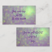 紫と緑の輝ガーリーくグリッター《写真》ぼけ味 名刺 (正面/裏面)