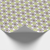 紫と緑の連動正方形 ラッピングペーパー (角)