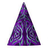 紫と緑の部族のケルトのドラゴンパーティー帽子 パーティーハット (裏面)
