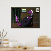 紫と緑の配置 ポスター (キッチン)