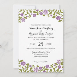 紫と緑の野花 | 結婚s 招待状