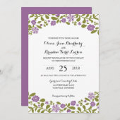 紫と緑の野花 | 結婚s 招待状 (正面/裏面)