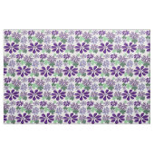 紫と緑の野草とクローバー ファブリック (ファットクウォーター)