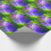 紫と緑の銀河系星雲宇宙画像 ラッピングペーパー (角)