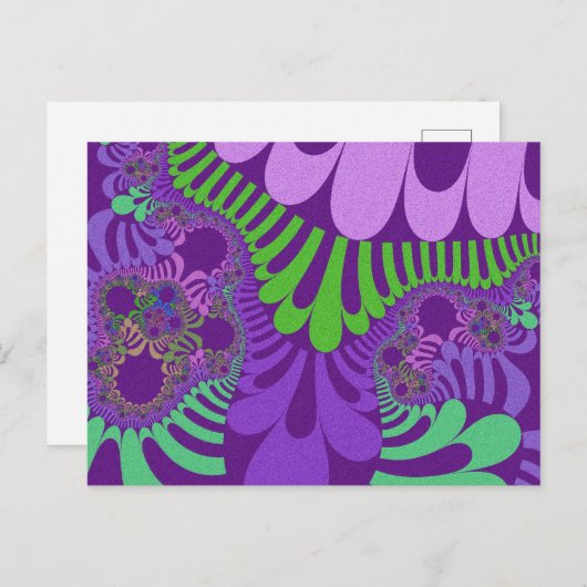 紫と緑モダン ポストカード (正面/裏面)