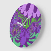 紫と緑モダン ラージ壁時計 (傾斜)
