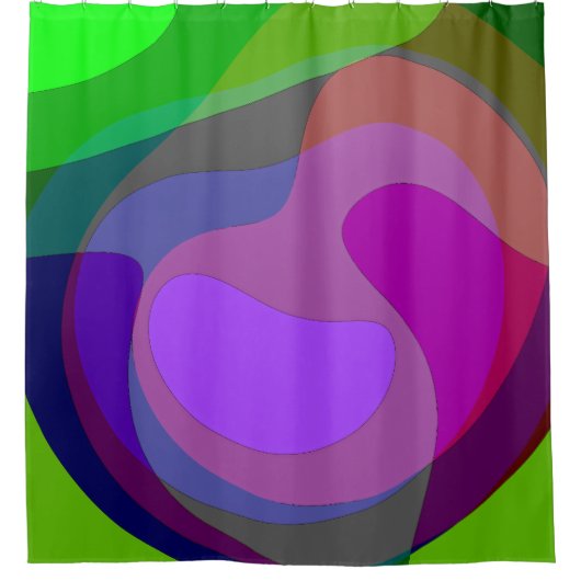 紫と緑403 シャワーカーテン (正面)