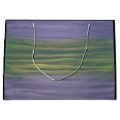 紫と緑 |バイオレットライムオリジナル抽象芸術 ラージペーパーバッグ (正面)