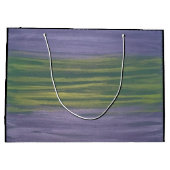 紫と緑 |バイオレットライムオリジナル抽象芸術 ラージペーパーバッグ (裏面)