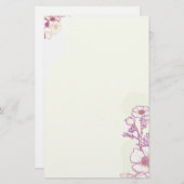 紫と羊皮紙のケシ 便箋 (正面/裏面)