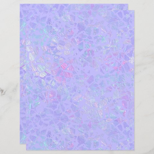 紫と色数々ののフレークのスクラップブック紙 (正面/裏面)