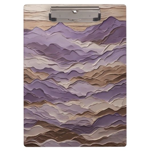 紫と茶色の神秘的な山 クリップボード (正面)