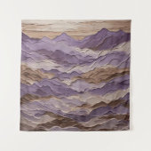 紫と茶色の神秘的な山 タペストリー (正面)