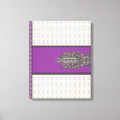 紫と華美茶色の色合いを合わせたスカーフ、 h キャンバスプリント (正面)