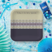 紫と薄いグレーパターン（の模様が）あるスタイリッシュ ペーパープレート (パーティー)