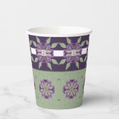 紫と薄い緑 紙コップ (左)