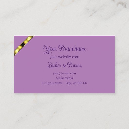 紫と薄紫とフォトシックパターン(の模様が)あるレター 名刺 (裏面)