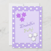 紫と薄紫と星の誕生日パーティー 招待状 (裏面)