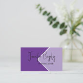 紫と薄紫はっきりしたのミニマリスト 名刺 (スタンド正面)