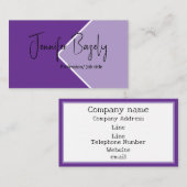 紫と薄紫はっきりしたのミニマリスト 名刺 (正面/裏面)