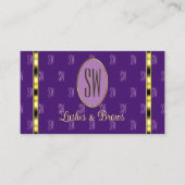 紫と薄紫(モノグラム文字パターン(の模様が)ある付) 名刺 (正面)