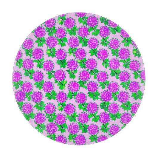 紫と蘭のダリアの花 カッティングボード (正面)