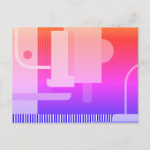 紫と赤と虹のハート ポストカード (正面)