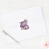 紫と赤のドラゴンのシール スクエアシール (封筒)