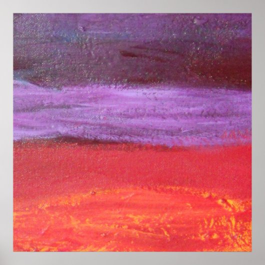 紫と赤のプリント ポスター (正面)