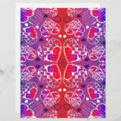 紫と赤のロマンお洒落ティックハートパターン (正面/裏面)