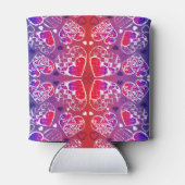 紫と赤のロマンお洒落ティックハートパターン 缶クーラー (裏面)