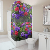 紫と赤のヴェルベナ シャワーカーテン (インサイチュ)