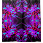 紫と赤の万華鏡のように千変万化するパターン シャワーカーテン (正面)