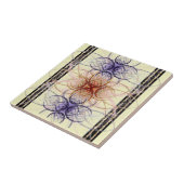 紫と赤の抽象芸術のスパイダリー模様 タイル (側面)