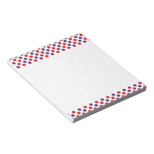 紫と赤の水玉模様 ノートパッド (アングル)