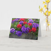 紫と赤の花Notecard カード (黄色い花)