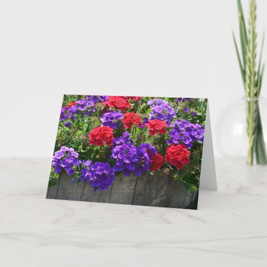紫と赤の花Notecard カード (正面)